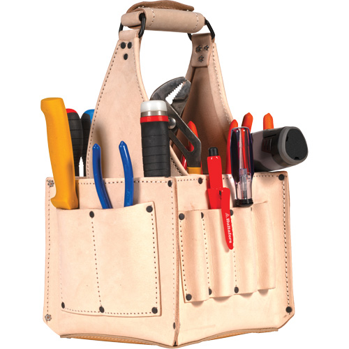 Electrical & Maintenance Tool Pouches, Leather, 17 Pockets, Beige Equipex
