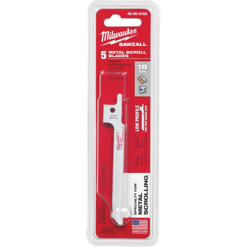 Sawzall&reg; Reciprocating Saw Blade, Bi-Metal, 18 TPI, 3-5/8" L x 5/16" W Equipex