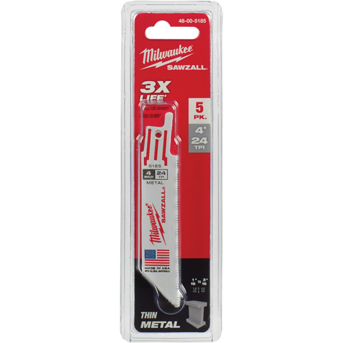 Lames de scie alternative Sawzall, Bim&eacute;tal, 24 Dents par pouce, 4" lo x 3/4" la Equipex