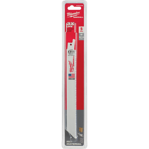 Sawzall&reg; Reciprocating Saw Blade, Bi-Metal, 10-14 TPI, 8" L x 5/8" W Equipex