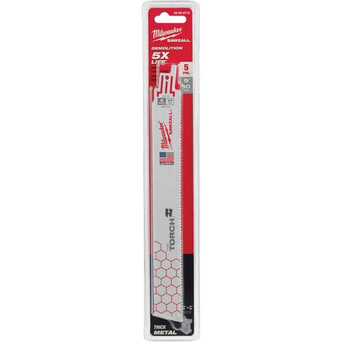The Torch Sawzall&reg; Blades, Bi-Metal, 10 TPI, 9" L x 1" W Equipex