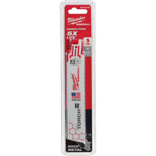Lames The Torch Sawzall, Bim&eacute;tal, 14 Dents par pouce, 6" lo x 1" la Equipex
