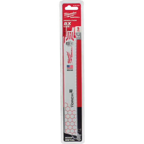 The Torch Sawzall&reg; Blades, Bi-Metal, 14 TPI, 9" L x 1" W Equipex