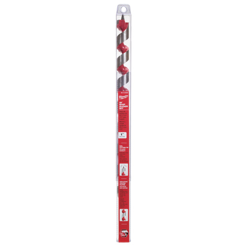 Ship Auger Drill Bit, 1" Diameter, 15" Flute, 7/16" Hex Shank Equipex