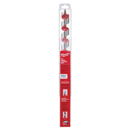 Longue m&egrave;che h&eacute;licoidale pour perceuse, Diam&egrave;tre de 1-1/4", Cannelure 15", Tige 7/16" hexagonal Equipex