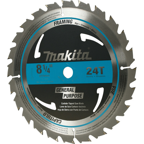 Carbide-Tipped Circular Framing Saw Blade, 8-1/4", 24 Teeth, Wood Use Equipex