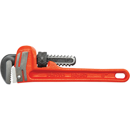 Cl&eacute; &agrave; tuyau en fonte robuste, Cap des m&acirc;choires 3/4", Longueur 6", Fini Rev&ecirc;tement en poudre, Prise Aucune Equipex