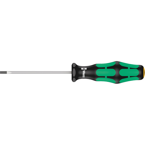 Slotted Screwdriver, 1/8" Tip, Round, 6-5/16" L, Plastic Handle Equipex