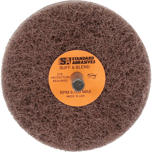 Standard Abrasives Buff & Blend Wheel, 3" Dia. x 2" W, 1/4" Arbor, Aluminum Oxide Equipex