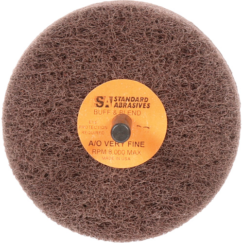 Standard Abrasives Buff & Blend Wheel, 3" Dia. x 3" W, 1/4" Arbor, Aluminum Oxide Equipex