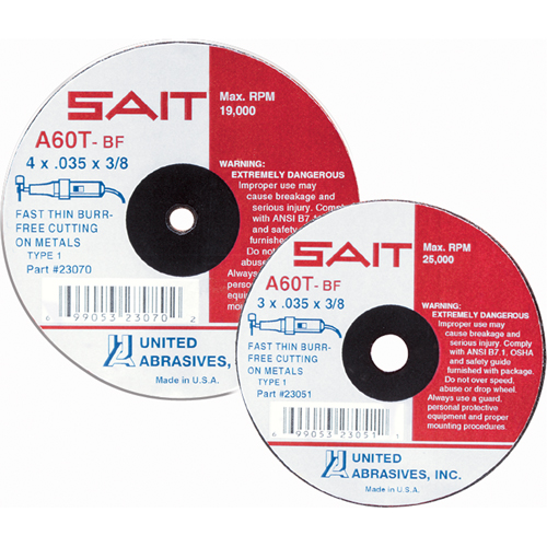 Cut-Off Wheel, 7" x 0.045", 7/8" Arbor, Type 27, Aluminum Oxide/Ceramic, 8500 RPM Equipex