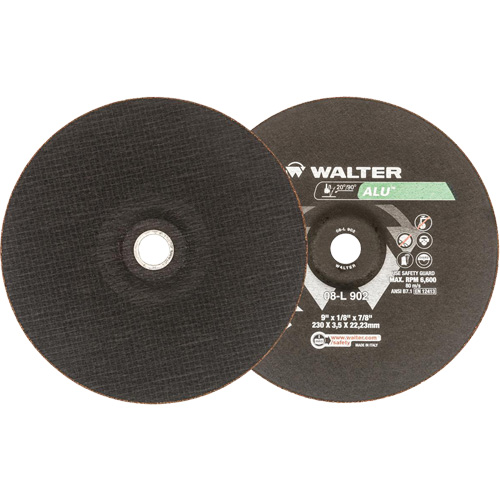 Depressed Centre Grinding Wheels - Aluminium Type 27, 9" x 1/8", 7/8" Arbor, Type 27 Equipex