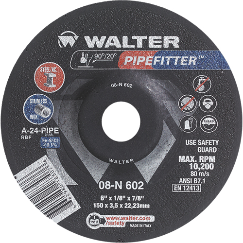 PIPEFITTER Grinding Wheel, 7" x 1/8", 7/8" Arbor, Type 27 Equipex