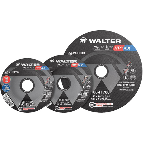 HP XX Grinding Wheel, 4-1/2" x 1/4", 7/8" Arbor, Type 27S Equipex