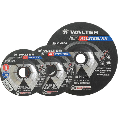 Allsteel XX Depressed Centre Grinding Wheels, 9" x 1/4", 7/8" Arbor, Type 27 Equipex