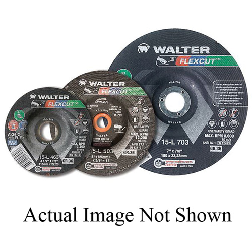 Meule FLEXCUT, 3", 36 Grain, Oxyde d'aluminium, 3/8", 20400 Tr/min, Type 29 Equipex