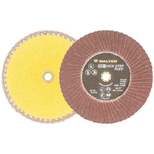Disque &agrave; lamelles QUICK-STEP FLEX, 5" x Type 29, Grain 120, Oxyde d'aluminium Equipex