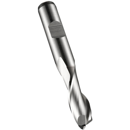 Square End Slot Drill, 1/4" Dia., 66 mm L, 10 mm Shank, High Speed Cobalt Equipex
