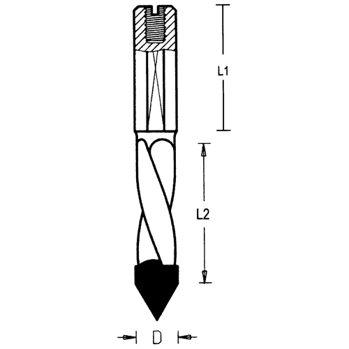 Through-Hole Carbide Tipped Drill, 5 mm Diameter Equipex