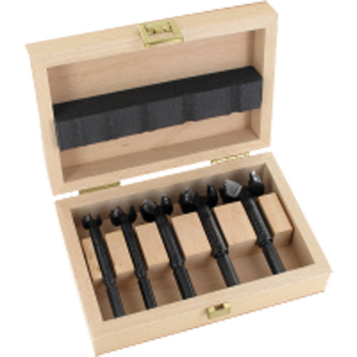 Bormax Forstner Bit Kits in a Wooden Box, 5 Pieces, High Carbon Steel Equipex