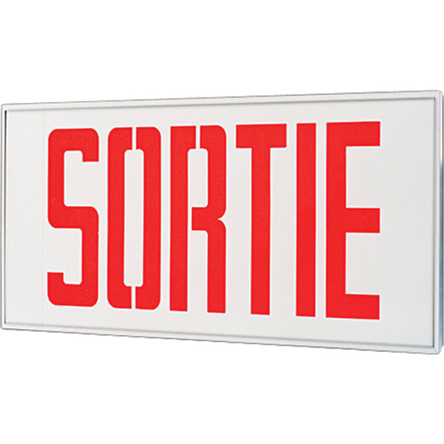 Stella Exit Signs - Sortie, LED, Hardwired, 17-1/2" L x 18-1/2" W, French Equipex