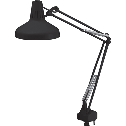 Heavy-duty Combination Task Light, 22/60 W, Fluorescent/Incandescent, 45" Neck, Black Equipex