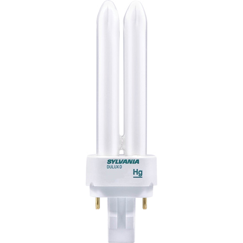 Dulux&reg; D/E Double-Tube Compact Fluorescent Lamp, D (T4), 13 W, 4100 K, G24Q-1 Base, 20000 hrs. Equipex