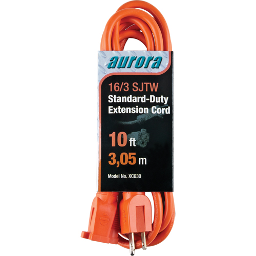 Cordon rallonge, Int&eacute;rieur/ext&eacute;rieur, SJTW, AWG 16/3, 13 A, 10' Equipex