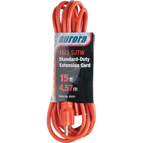 Cordon rallonge, Int&eacute;rieur/ext&eacute;rieur, SJTW, AWG 16/3, 13 A, 15' Equipex
