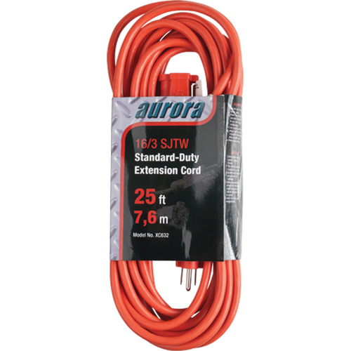 Cordon rallonge, Int&eacute;rieur/ext&eacute;rieur, SJTW, AWG 16/3, 13 A, 25' Equipex