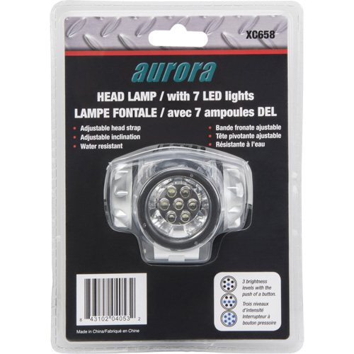 Lampe frontale, DEL, 28 lumens, 20 hres de fonctionnement, piles AAA Equipex