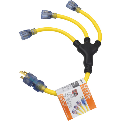 Generator Adaptors, Outdoor, STOW, 12/3 AWG, 30 A, 3 Outlet(s), 2' Equipex