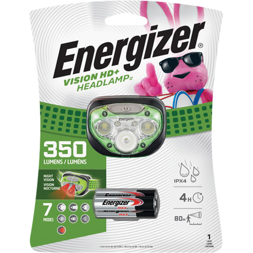 Vision HD+ Headlight, LED, 350 Lumens, 4 Hrs. Run Time, AAA Batteries Equipex