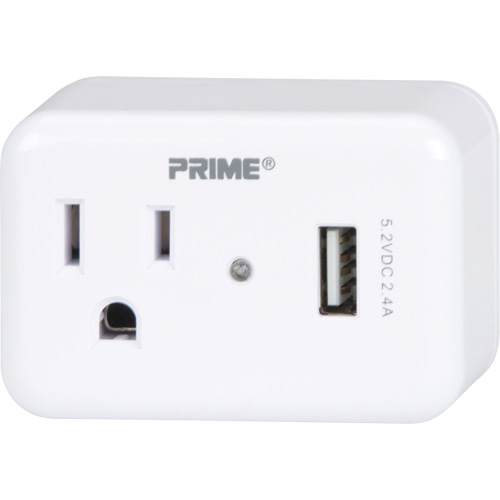 Prime&reg; USB Charger with Surge Protector Equipex
