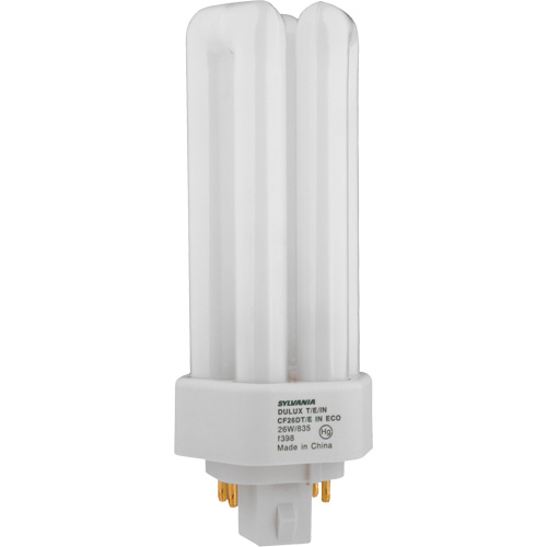 Dulux&reg; D/E/IN Amalgam Triple-Tube Compact Fluorescent Lamp, T (T4), 42 W, 4100 K, G24Q-4 Base, 16000 hrs. Equipex