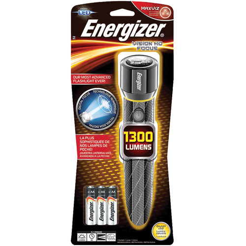 Vision HD Flashlight, LED, 1300 Lumens, AA Batteries Equipex