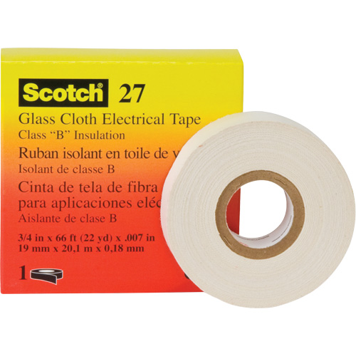 Scotch&reg; 27 Glass Cloth Electrical Tape, 12 mm (1/2") W x 20 m (66') L Equipex