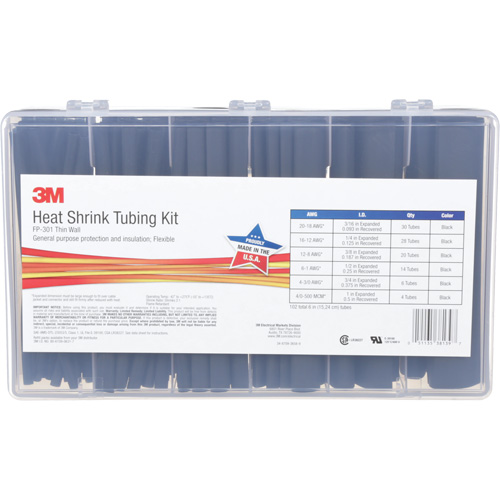 Tube thermor&eacute;tractable, Paroi mince, 6", 1" (2,54cm) - 0,1875" (0,48cm) Equipex