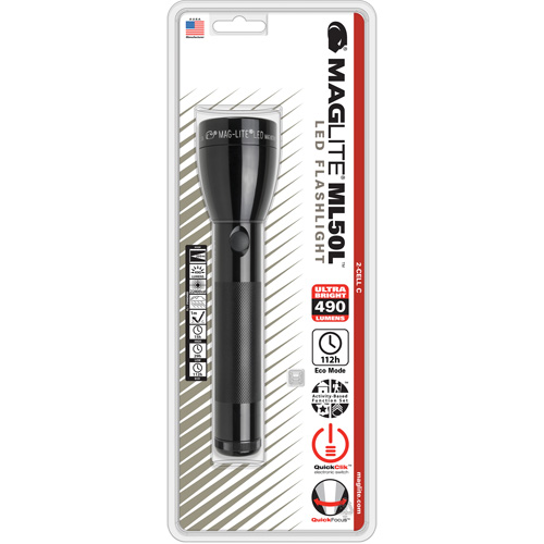 Flashlight, LED, 490 Lumens, C Batteries Equipex