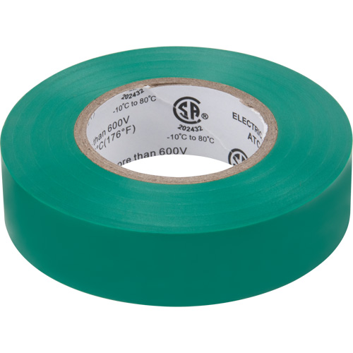 Electrical Tape, 19 mm (3/4") x 18 M (60'), Green, 7 mils Equipex