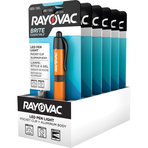 Brite Essentials Pocket Penlight, LED, 3 Lumens, Aluminum Body, AAA Batteries, Included Equipex