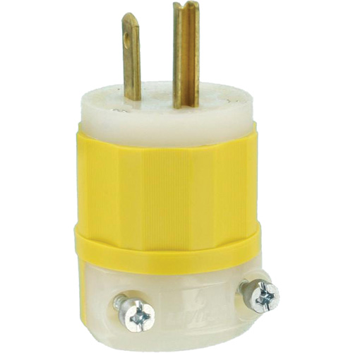 Industrial Grade Straight-Blade Plug, Impact Modified Nylon, 15 A, 125 V Equipex