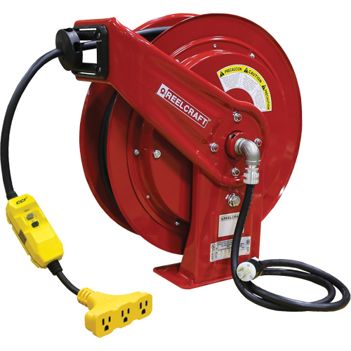 70000 Power Cord Reel, 100', SEOOW, 12 Gauge, 15 A Equipex