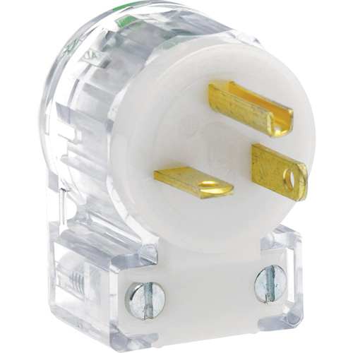 Angled Hospital Grade Extension Plug, Nylon, 20 Amps, 125 V Equipex