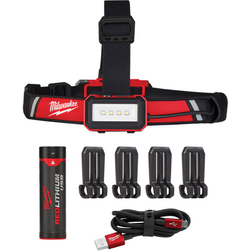 Low-Profile USB Headlamp, LED, 600 Lumens, 2 Hrs. Run Time, Rechargeable Batteries Equipex