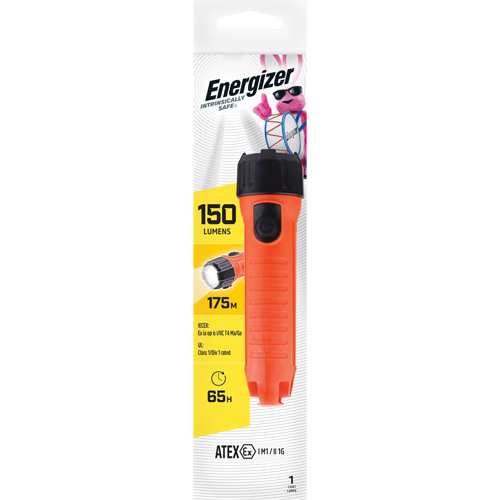 Intrinsically Safe&reg; Handheld Flashlight, LED, 150 Lumens, D Batteries Equipex