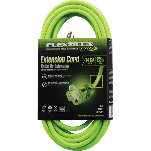 Cordon rallonge industriel Flexzilla Pro, Toutes saisons, SJTW, AWG 14/3, 15 A, 25' Equipex