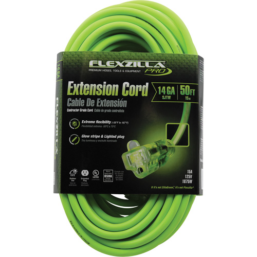 Cordon rallonge industriel Flexzilla Pro, Toutes saisons, SJTW, AWG 14/3, 15 A, 50' Equipex