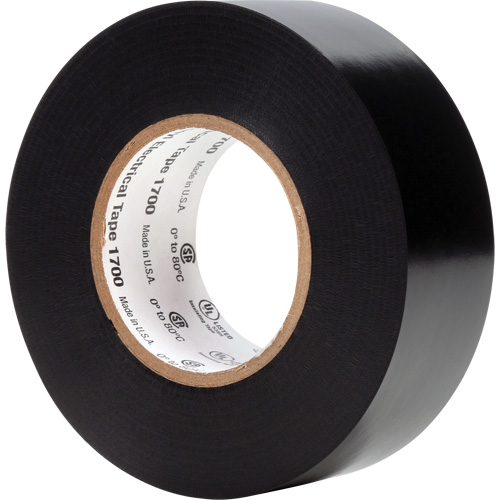 Temflex Vinyl Electrical Tape 1700, 25.4 mm (1") x 20.1 m (66'), Black, 7 mils Equipex