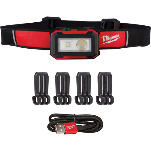Lampe frontale magn&eacute;tique et lampe de travail, DEL, 450 lumens, 2,5 hres de fonctionnement, piles Rechargeable Equipex